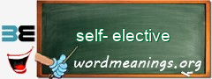 WordMeaning blackboard for self-elective